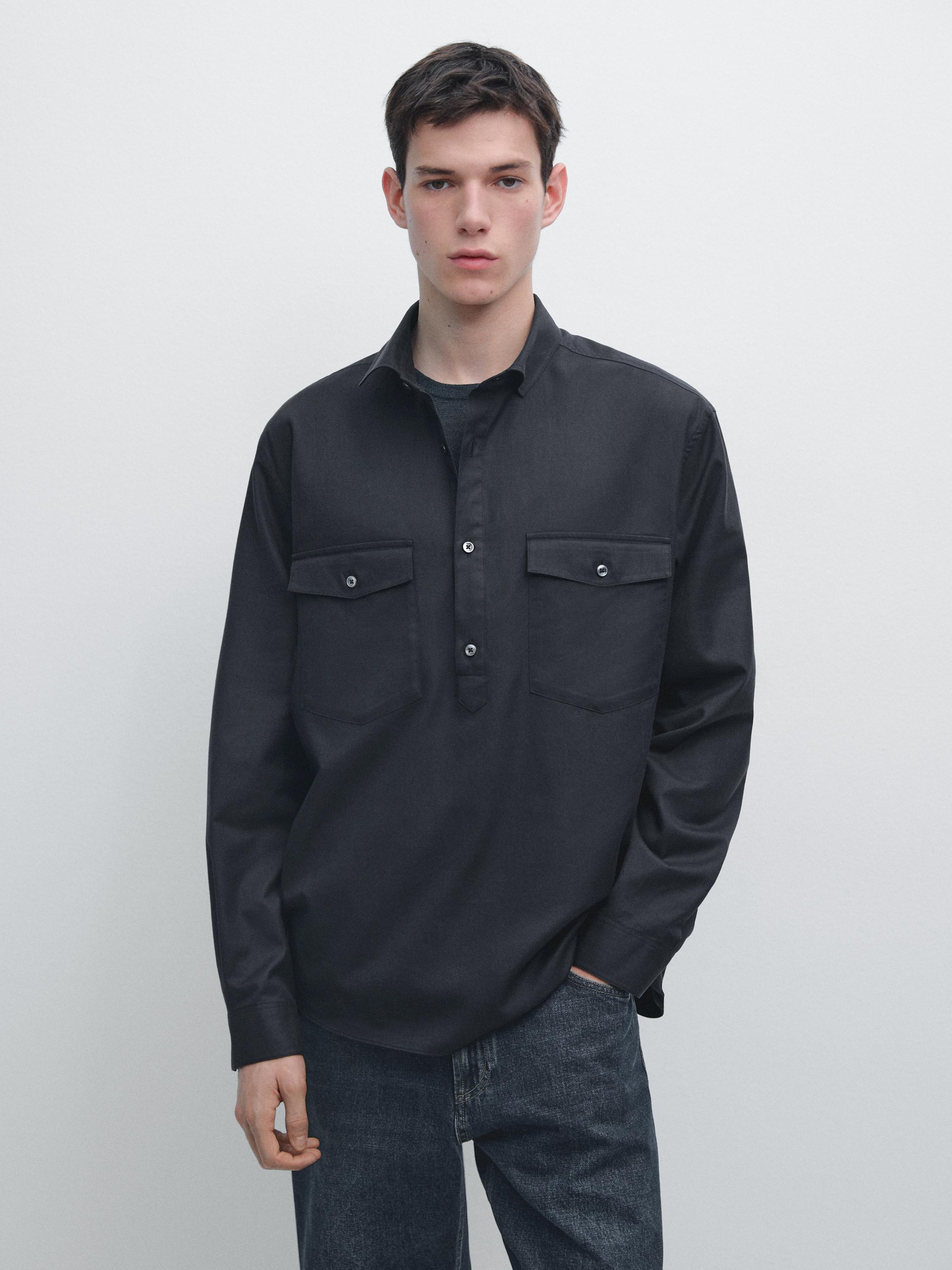 Chemise en coton avec poches
