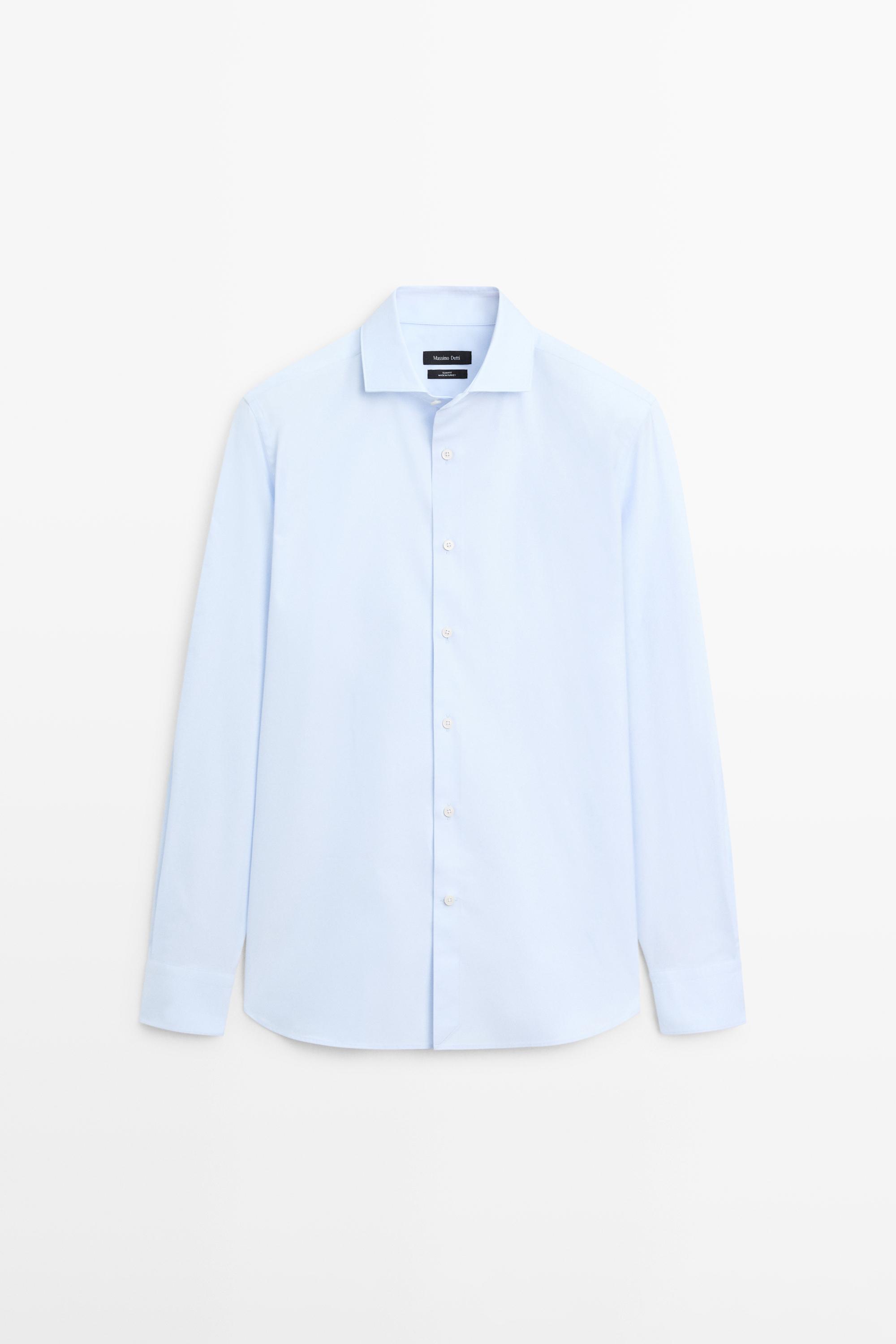 Slim fit 100% cotton shirt — Green stripe