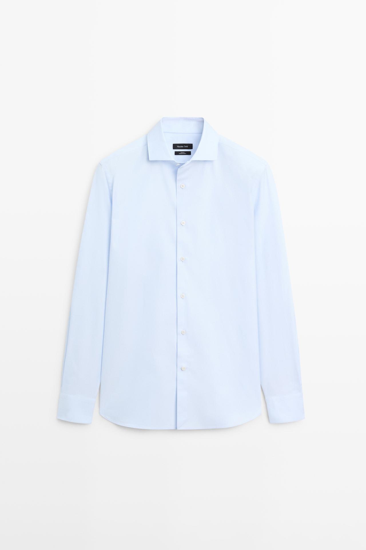 Slim fit 100% cotton shirt — Green stripe
