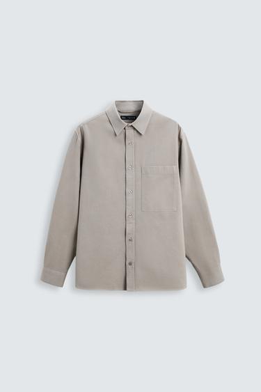 Zara SOFT COTTON SHIRT - Gray