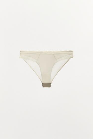 SILK BLEND LACE BRIEFS - Ecru by Zara - Image 3