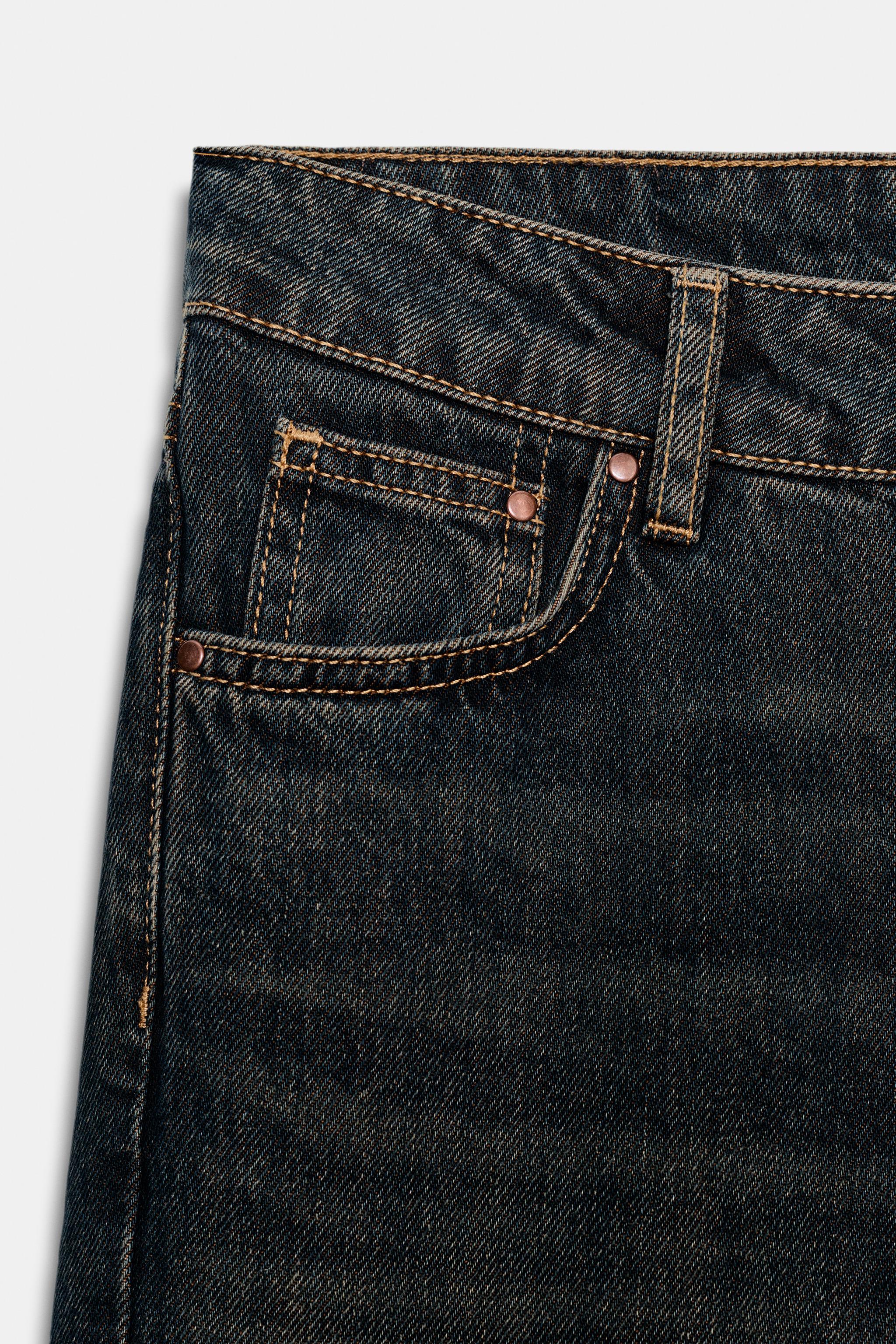 Z1975 WIDE LEG LOW-RISE JEANS - Black / Brown | ZARA United States