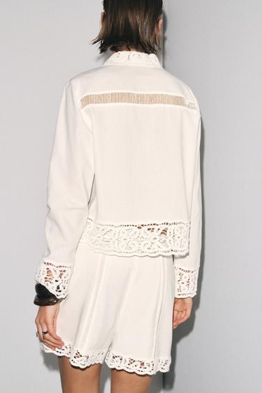 ZW COLLECTION CROCHET BERMUDA SHORTS - White by Zara - Image 3