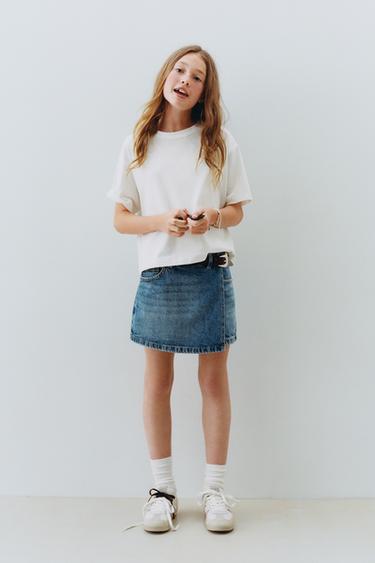 FALDA BERMUDA DENIM - Azul de Zara