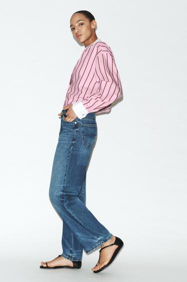 JEANS Z1975 STRAIGHT-LEG HIGH-WAIST - Mid-blue by Zara - Image 3