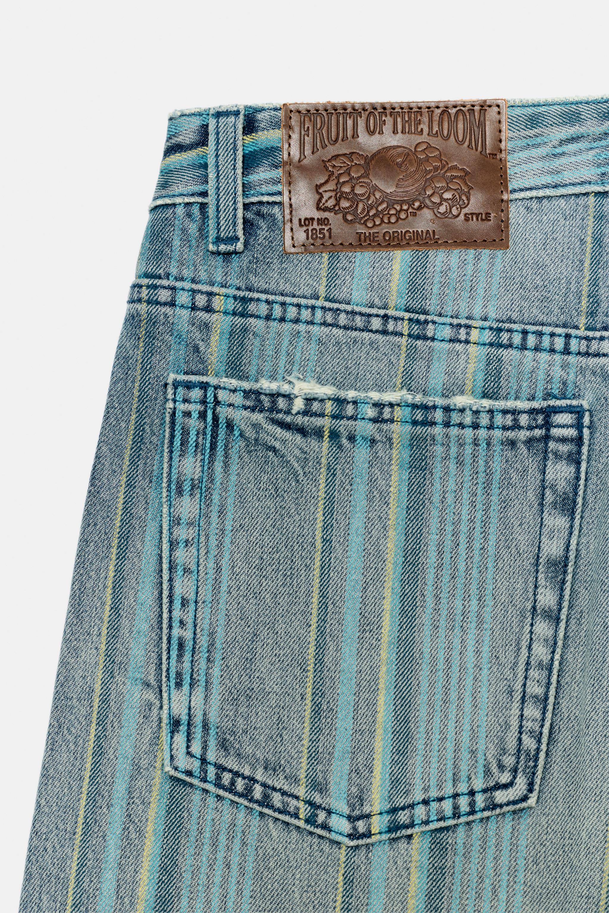 FRUIT OF THE LOOM™ STRIPED BAGGY JEANS