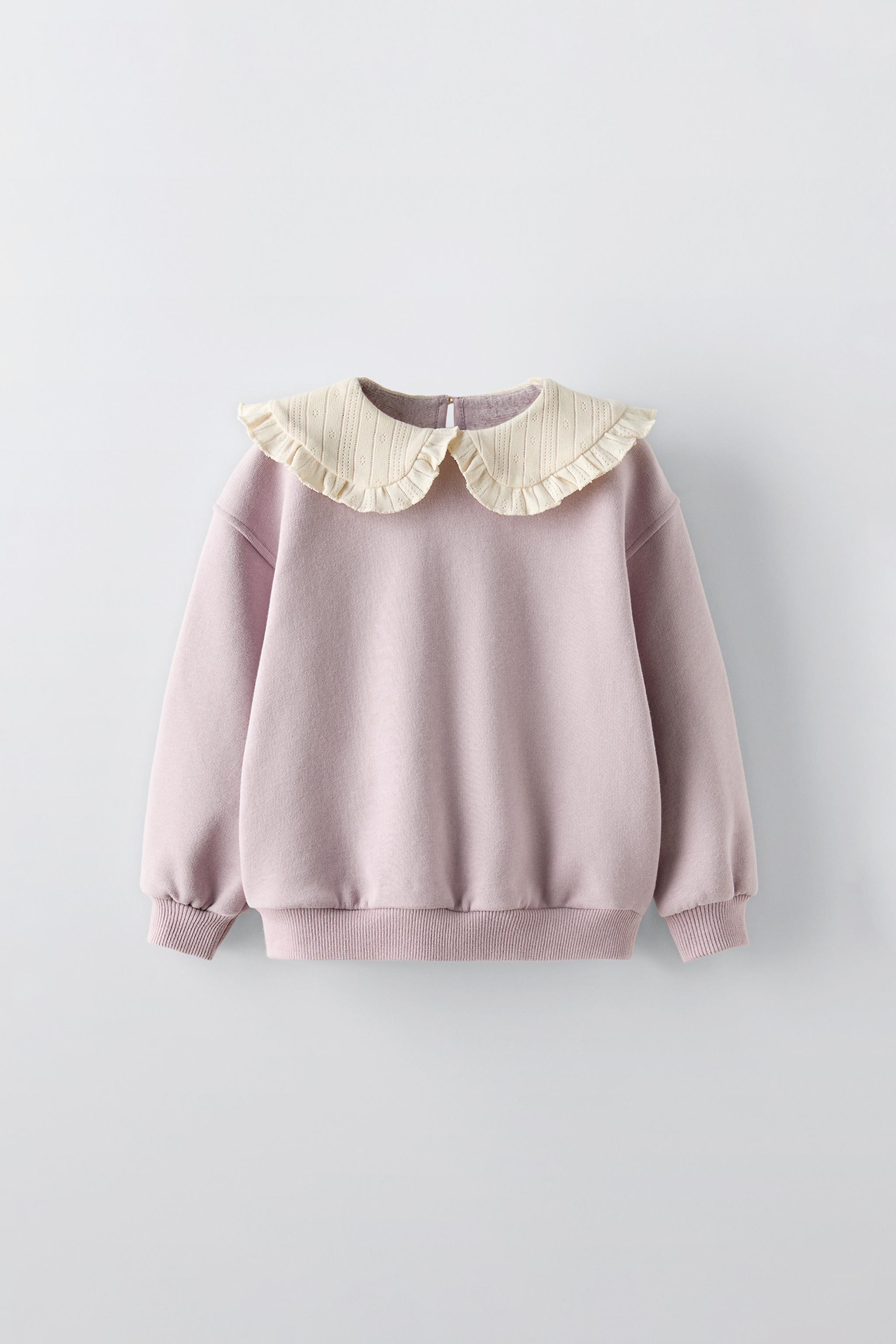 POINTELLE COLLAR SWEATSHIRT