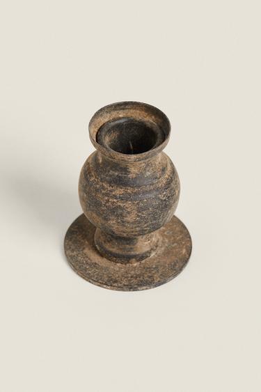 TALL IRON CANDLEHOLDER - Black by Zara - Image 1