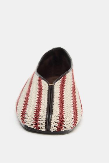 STRIPED FABRIC BALLET FLATS - Multicoloured by Zara - Image 4