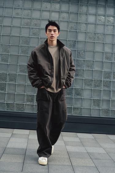 Zara 人造絲混紡針織衫 - 暗灰褐色