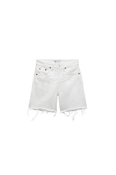 LOOSE FIT DENIM TRF BERMUDA SHORTS