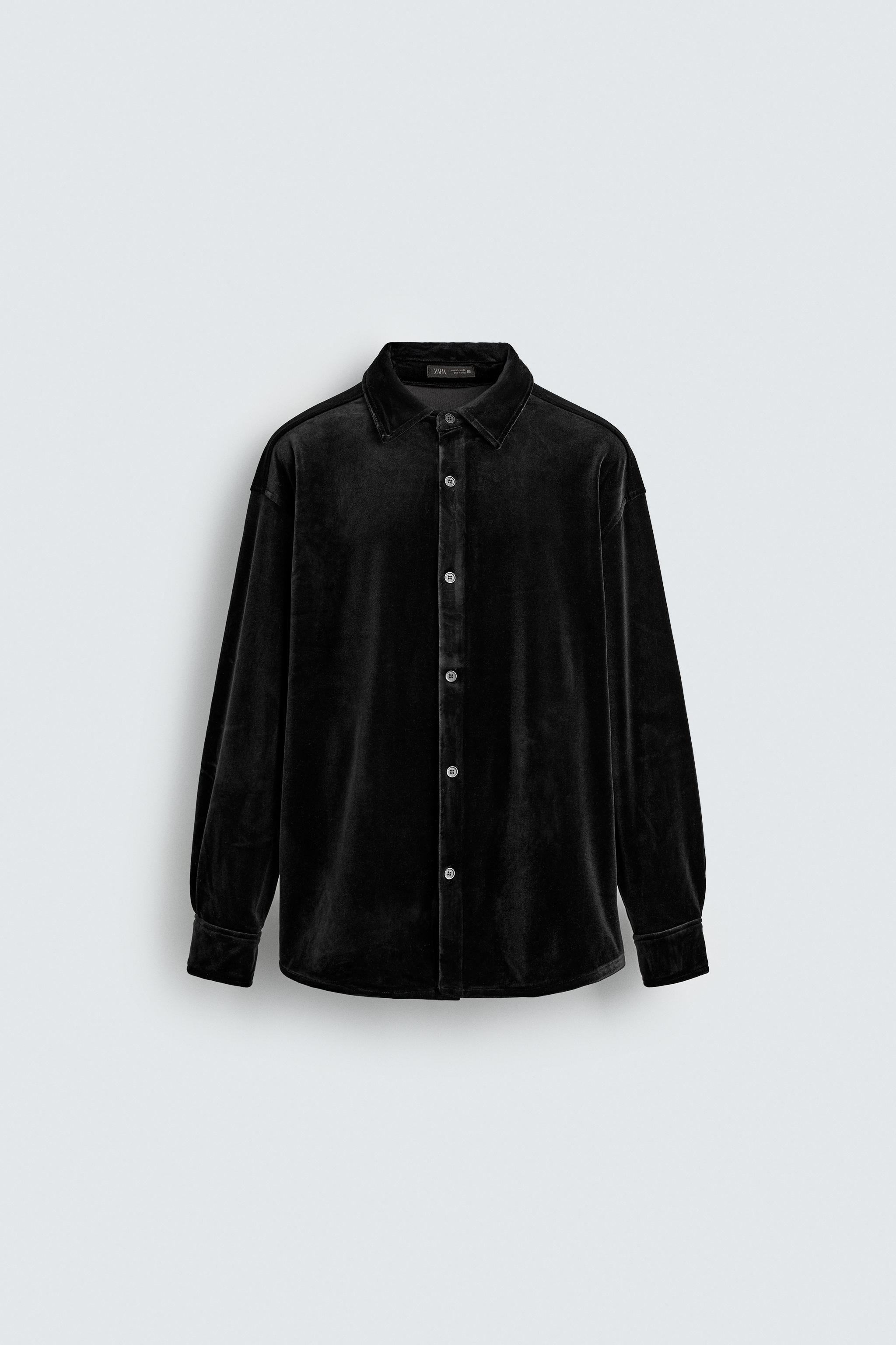 RELAXED FIT VELVET OVERSHIRT