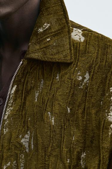 TEXTURED JACQUARD JACKET - Green marl by Zara - Image 5