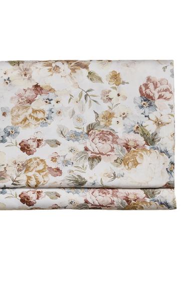 LENÇOL DE CIMA DE CETIM ESTAMPA FLORAL (300 FIOS) - Branco-marfim da Zara