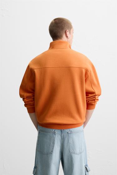 SWEAT COL ZIPPÉ BASIQUE - Orange de Zara - Image 2