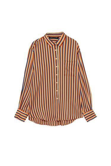 STRIPED SATIN SHIRT