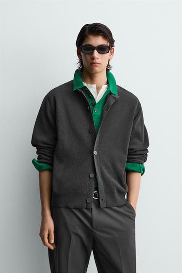 TEXTURED CHENILLE CARDIGAN - Grey by Zara