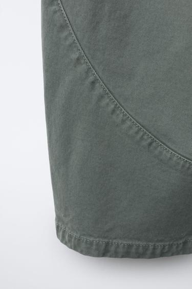 PANTALON BALLON À COUPE - Bleu canard de Zara - Image 3