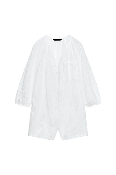 RUSTIC SHORT JUMPSUIT - White by Zara