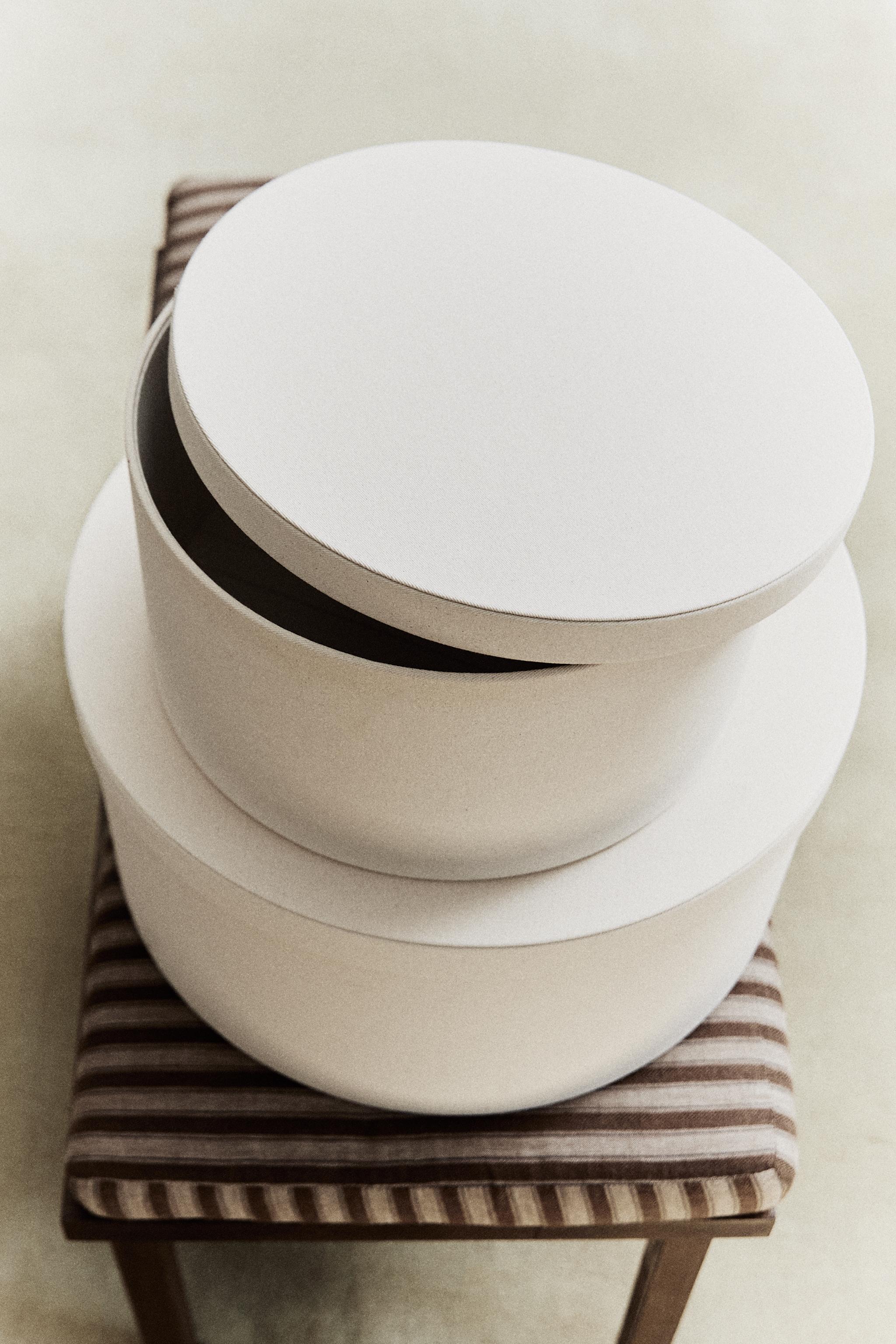 BOÎTE À CHAPEAUX TISSU