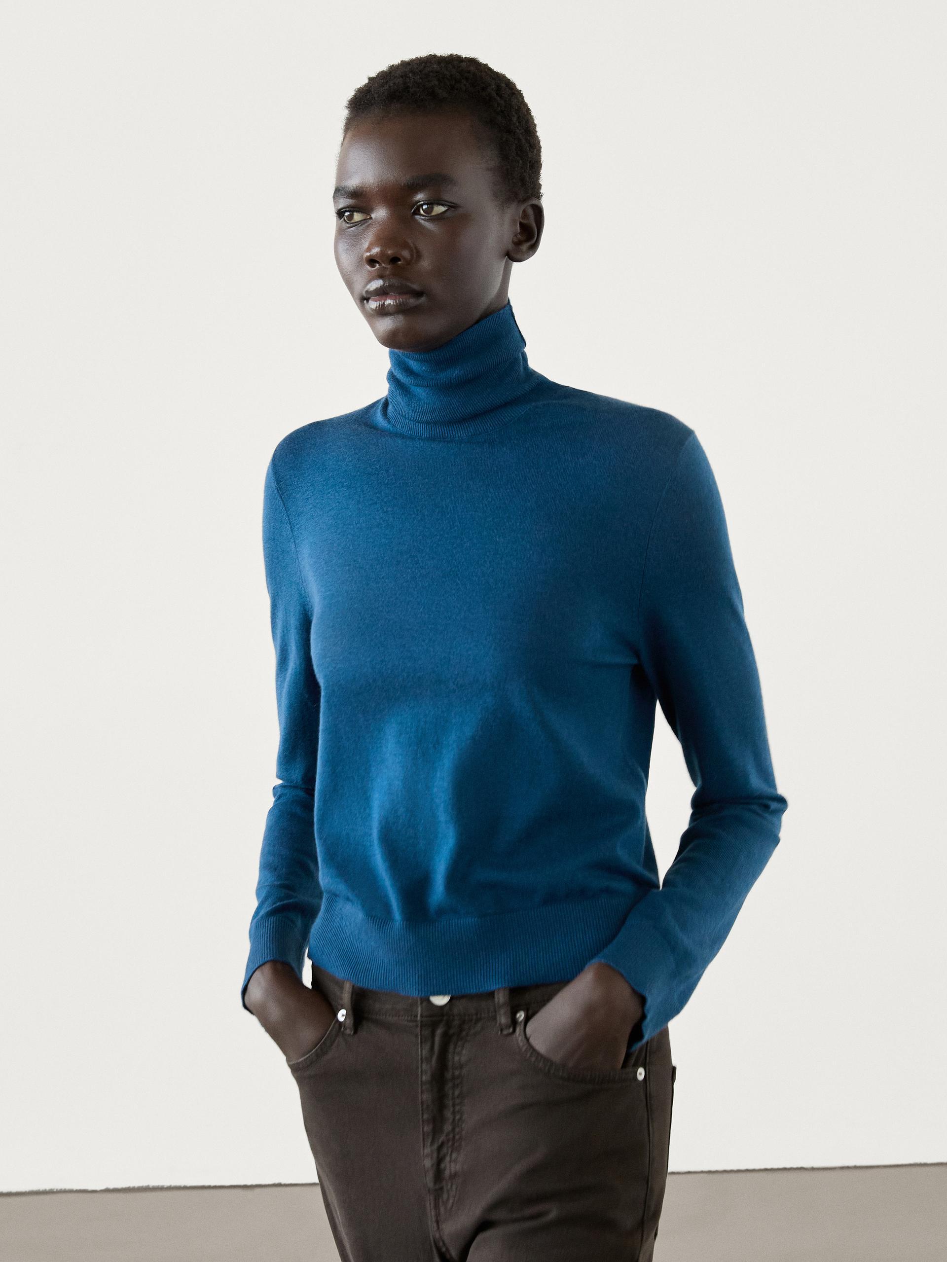 High neck knitted jumper hotsell