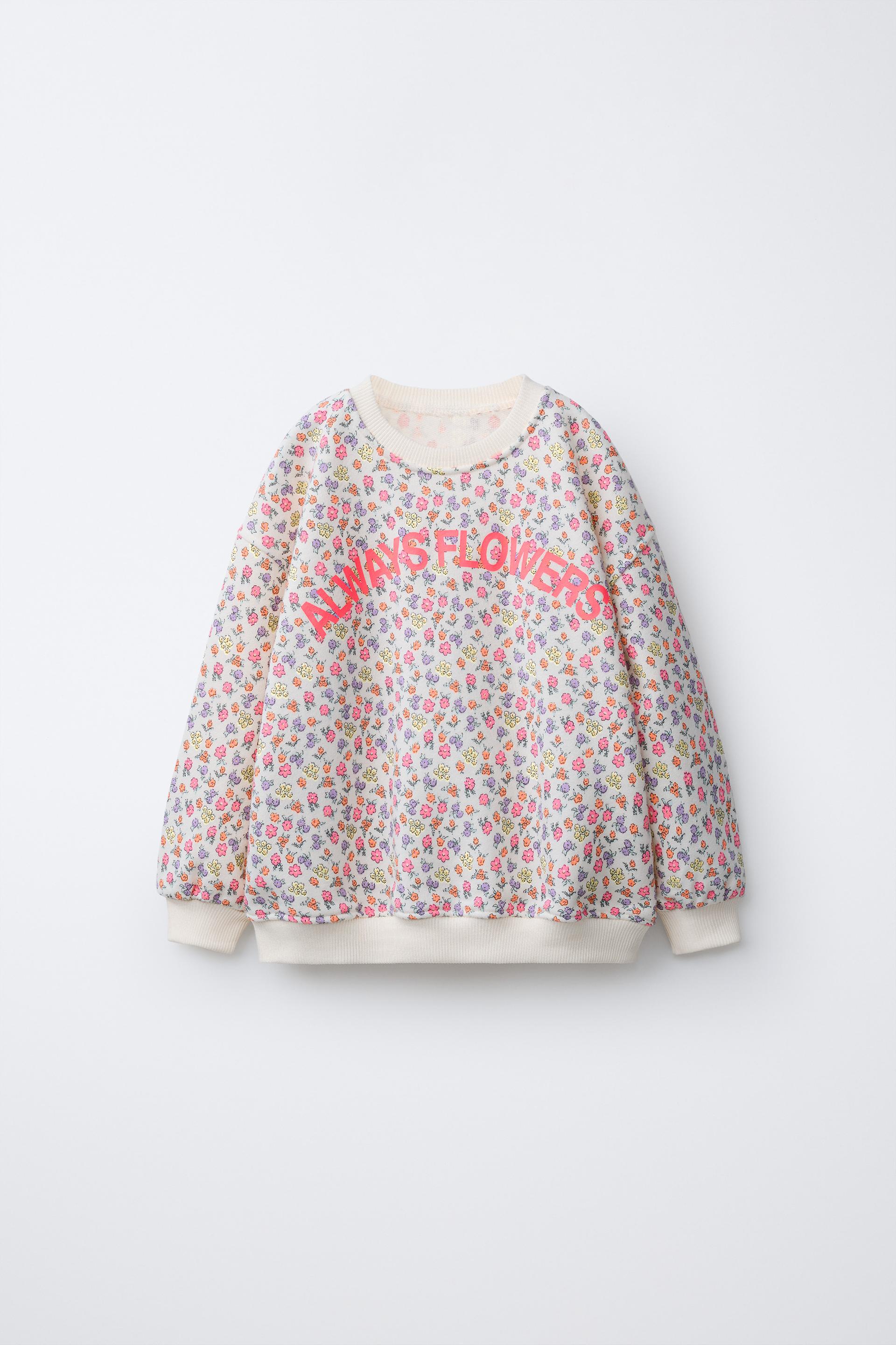 Floral And Slogan Sweatshirt