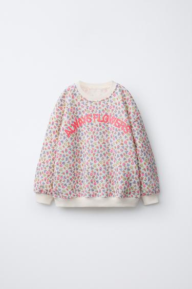 FLORAL AND SLOGAN SWEATSHIRT - Multicoloured by Zara