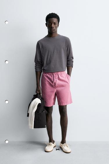 BERMUDA LAVADA REGULAR FIT - Rosa de Zara
