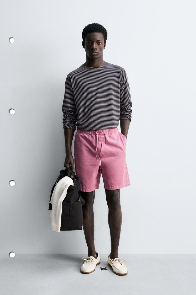 ZARA FADED REGULAR FIT BERMUDA SHORTS