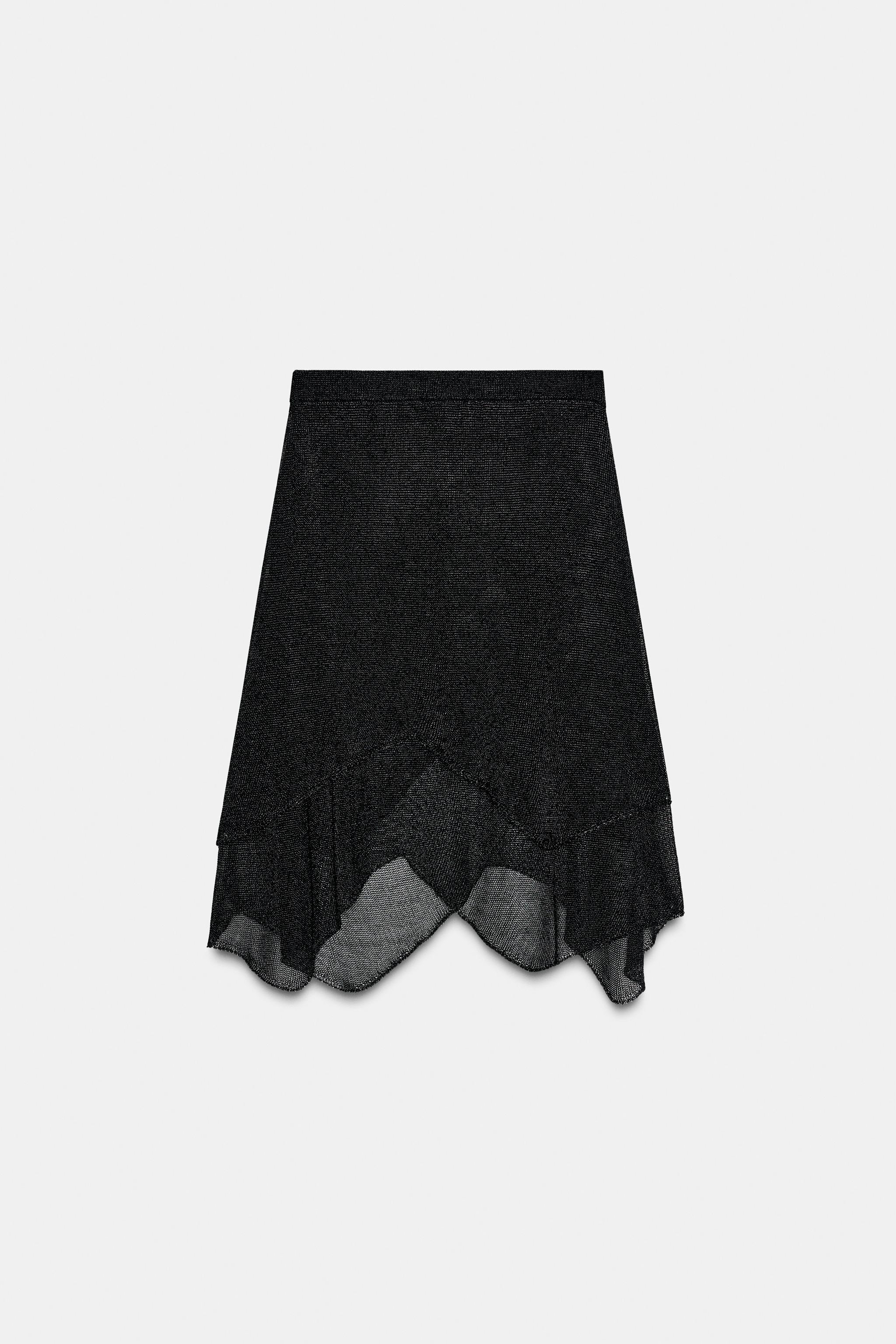 METALLIC KNIT SKIRT