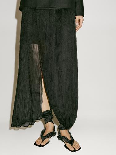 Jupe plissée retroussée - Limited Edition - Noir de Zara