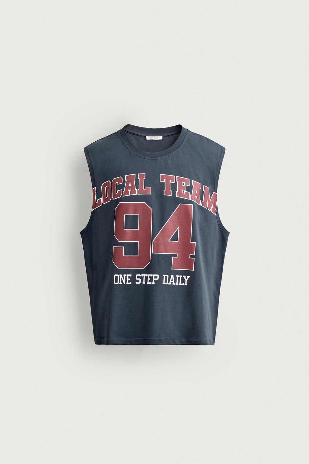 RELAXED FIT CONTRAST GRAPHIC TANK T-SHIRT