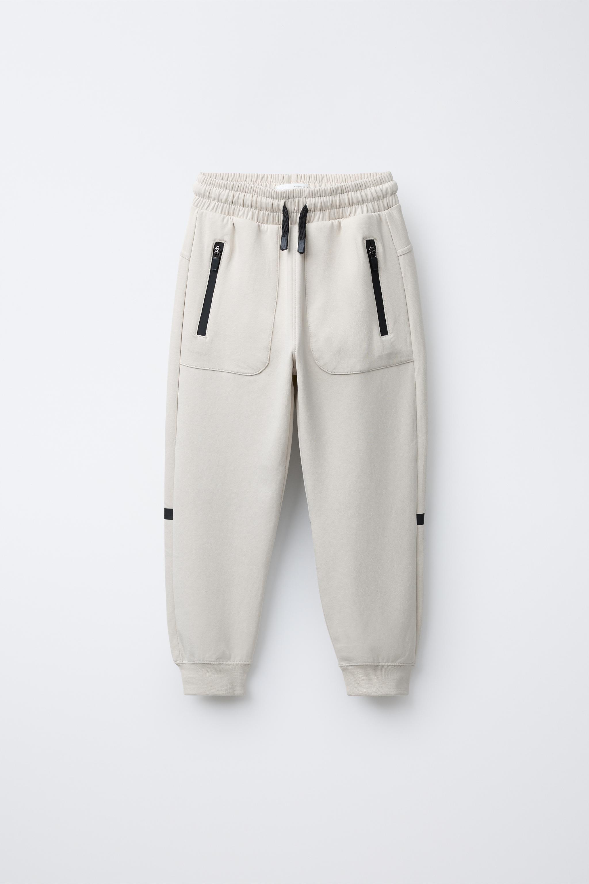 INTERLOCK SPORTY JOGGER PANTS - Ecru | ZARA United States