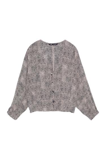 PRINTED BUTTON-UP BLOUSE