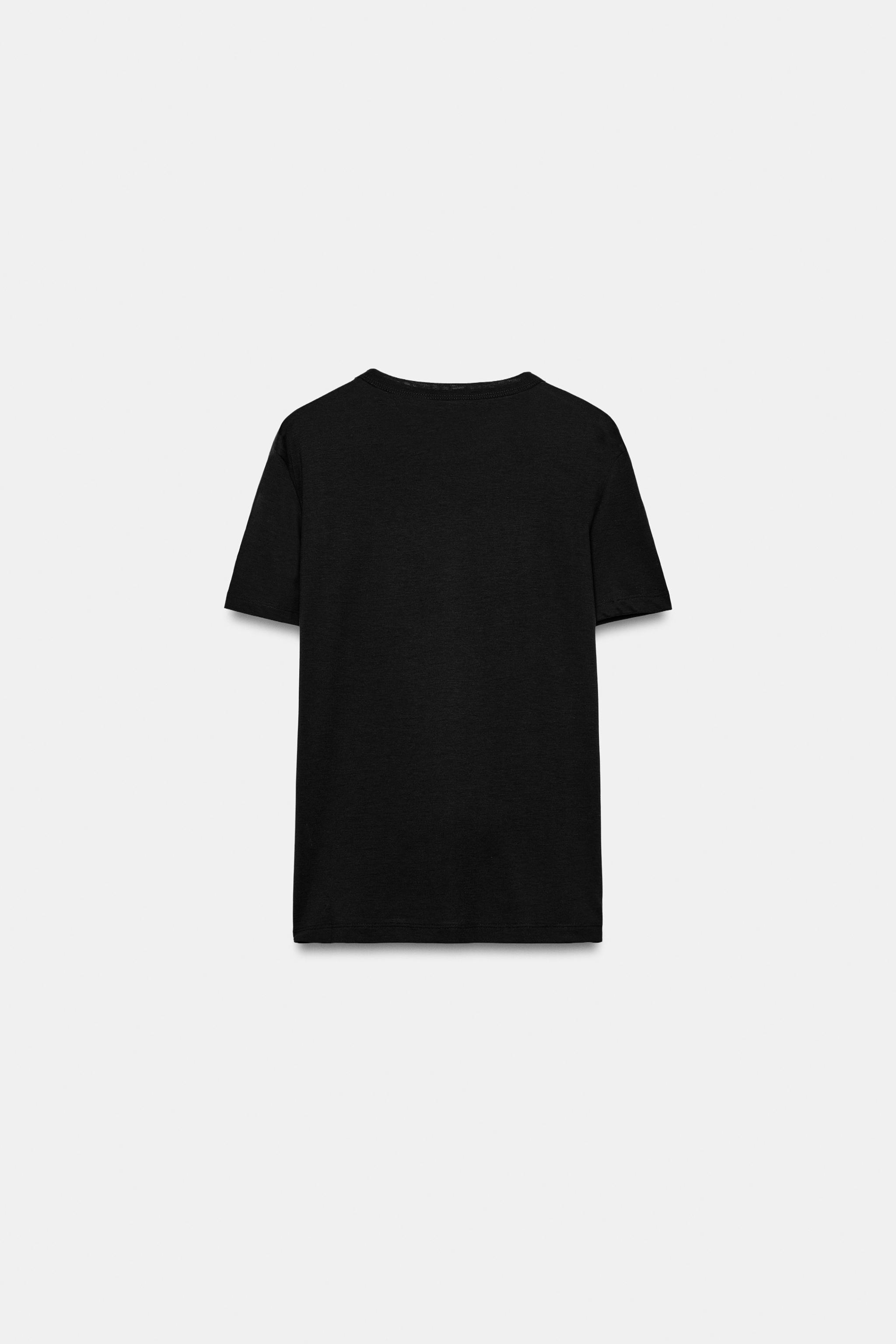 Женские футболки Zara LYOCELL SHORT SLEEVE T-SHIRT — фото 5