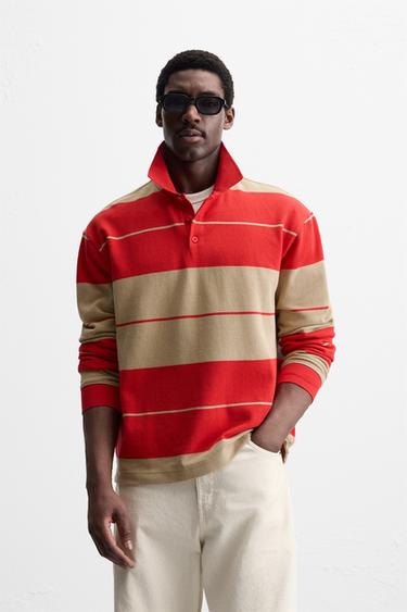 POLO PIQUÉ RAYAS - Raya Roja de Zara