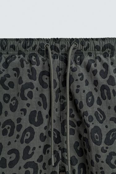 ANIMAL PRINT SHORT SWIMMING TRUNKS - Leopard / Grey by Zara - Image 8