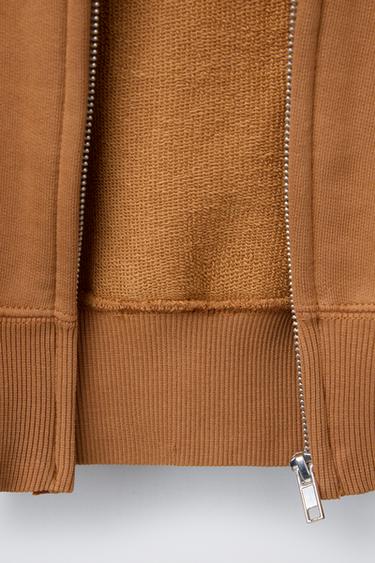 CROPPED SWEATSHIRT WITH LABEL - Toffee by Zara - Image 3