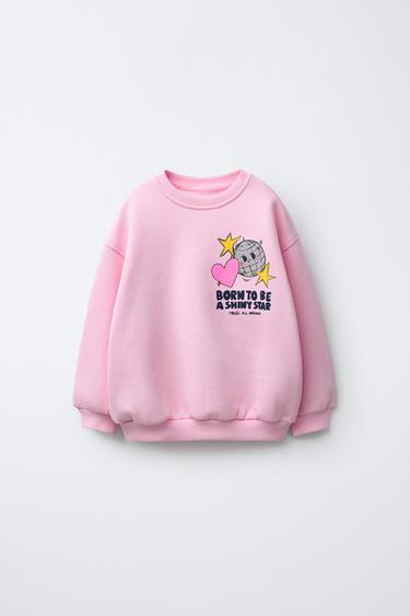 Zara PRINTED SWEATSHIRT - Pastel pink - Image 0
