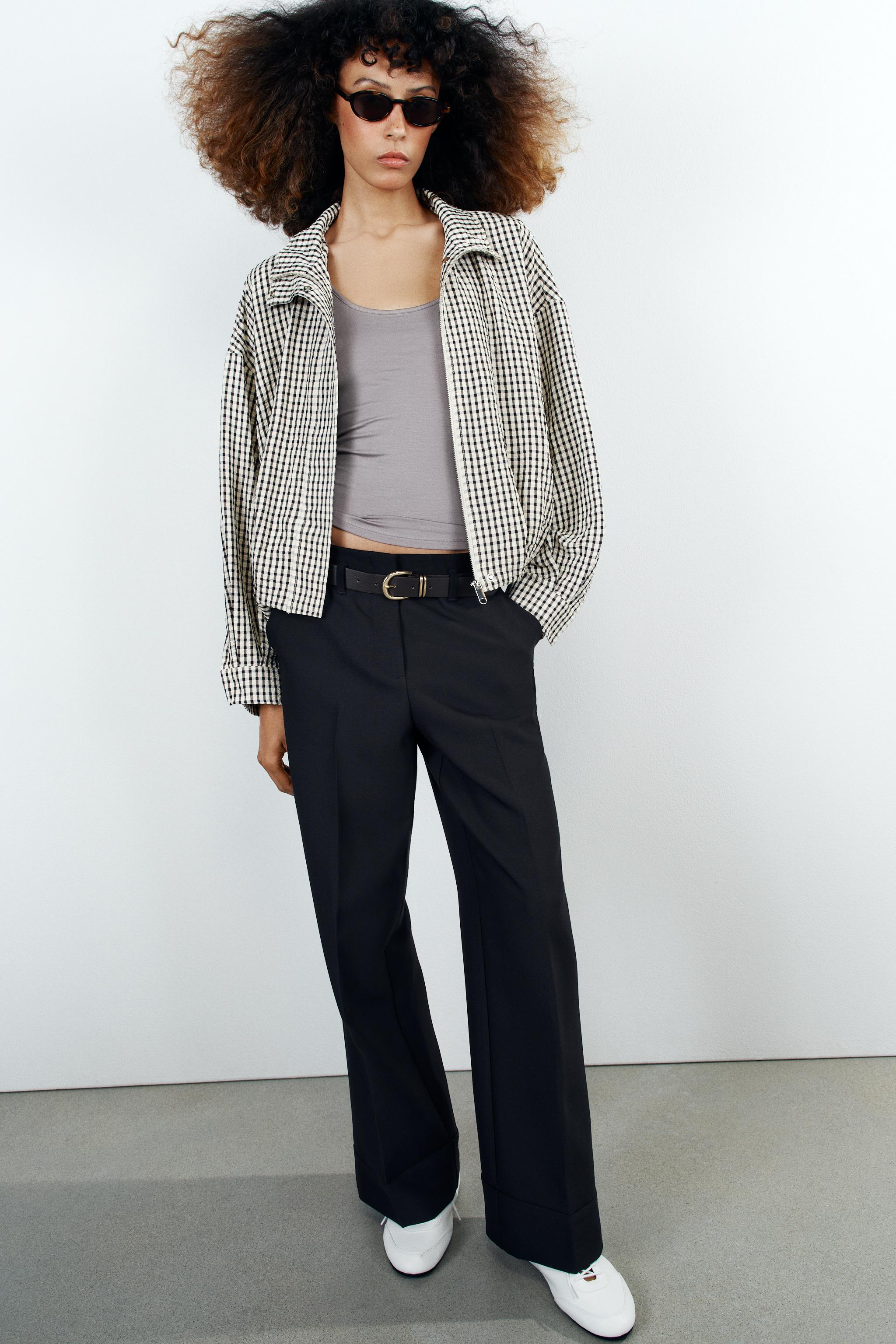 CUFFED HEM BELTED PANTS