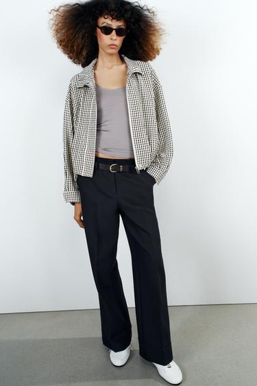 PANTALÓN CINTURÓN BAJO VUELTA - Negro de Zara