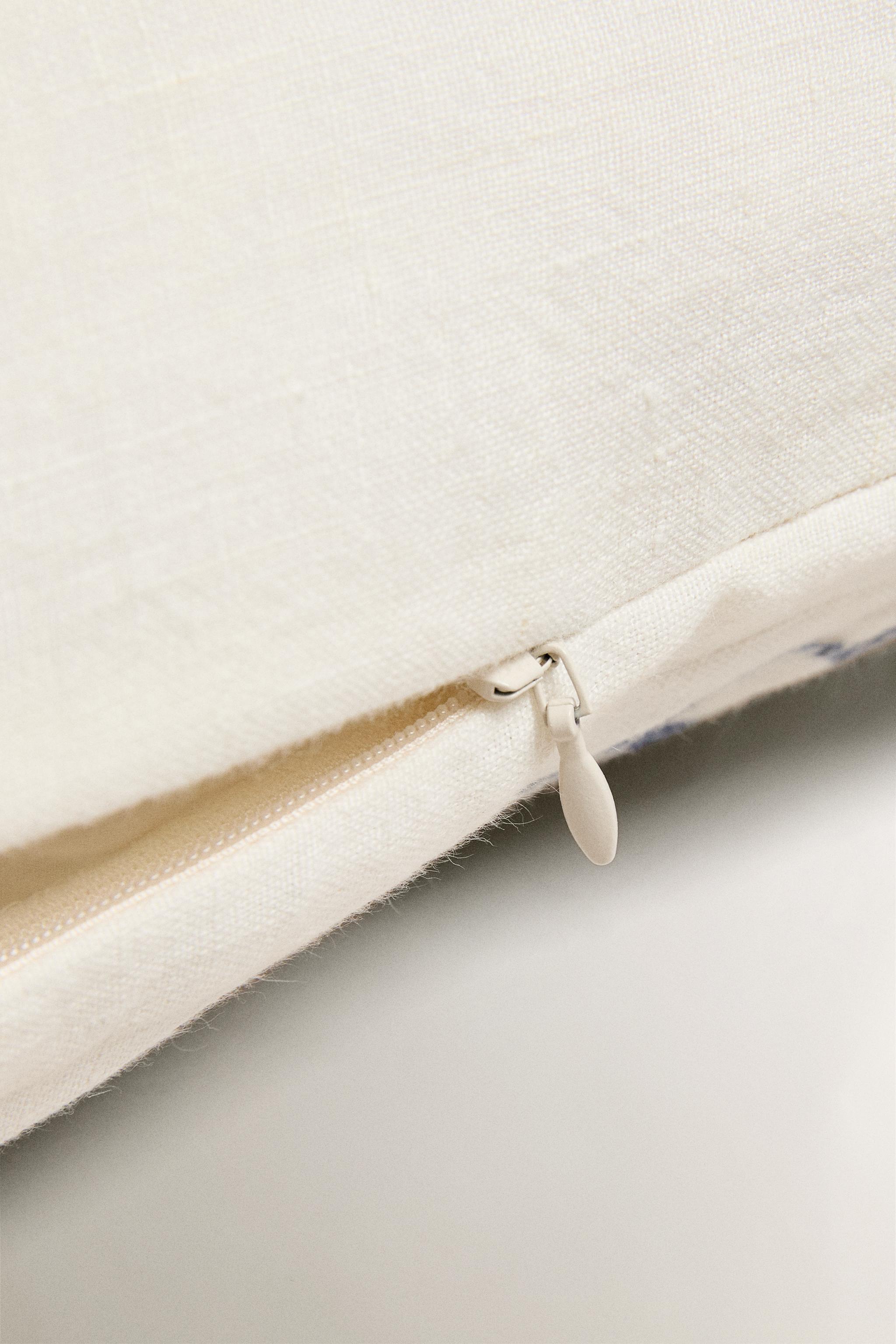 EMBROIDERED HOUSES THROW PILLOW COVER