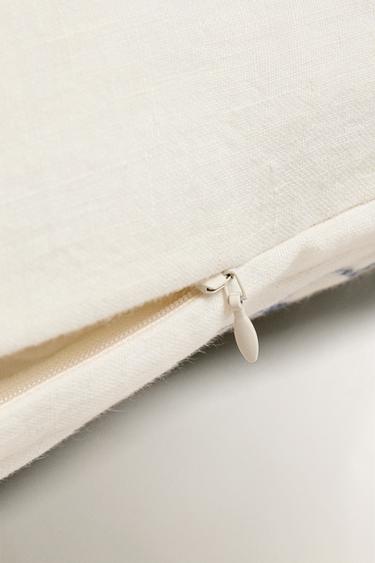 CUSHION COVER WITH EMBROIDERED HOUSES - Light beige by Zara - Image 4