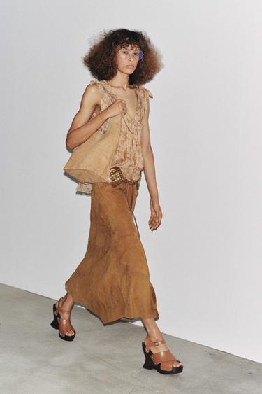 ZW COLLECTION FLORAL PRINT TOP - Beige-brown by Zara - Image 0