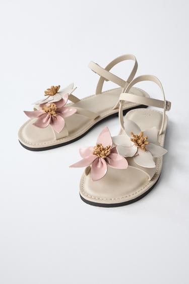 3D FLOWER SANDALS - Ecru White by Zara - Image 2