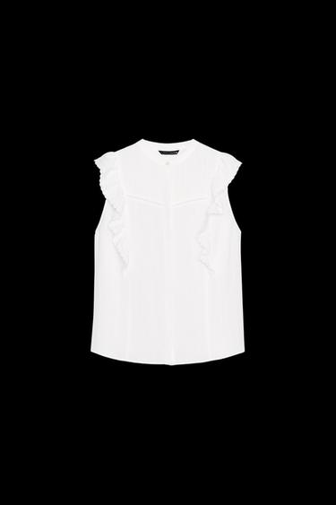 ROMANTISCHE BLUSE MIT VOLANTS - Weiß von Zara - Bild 0