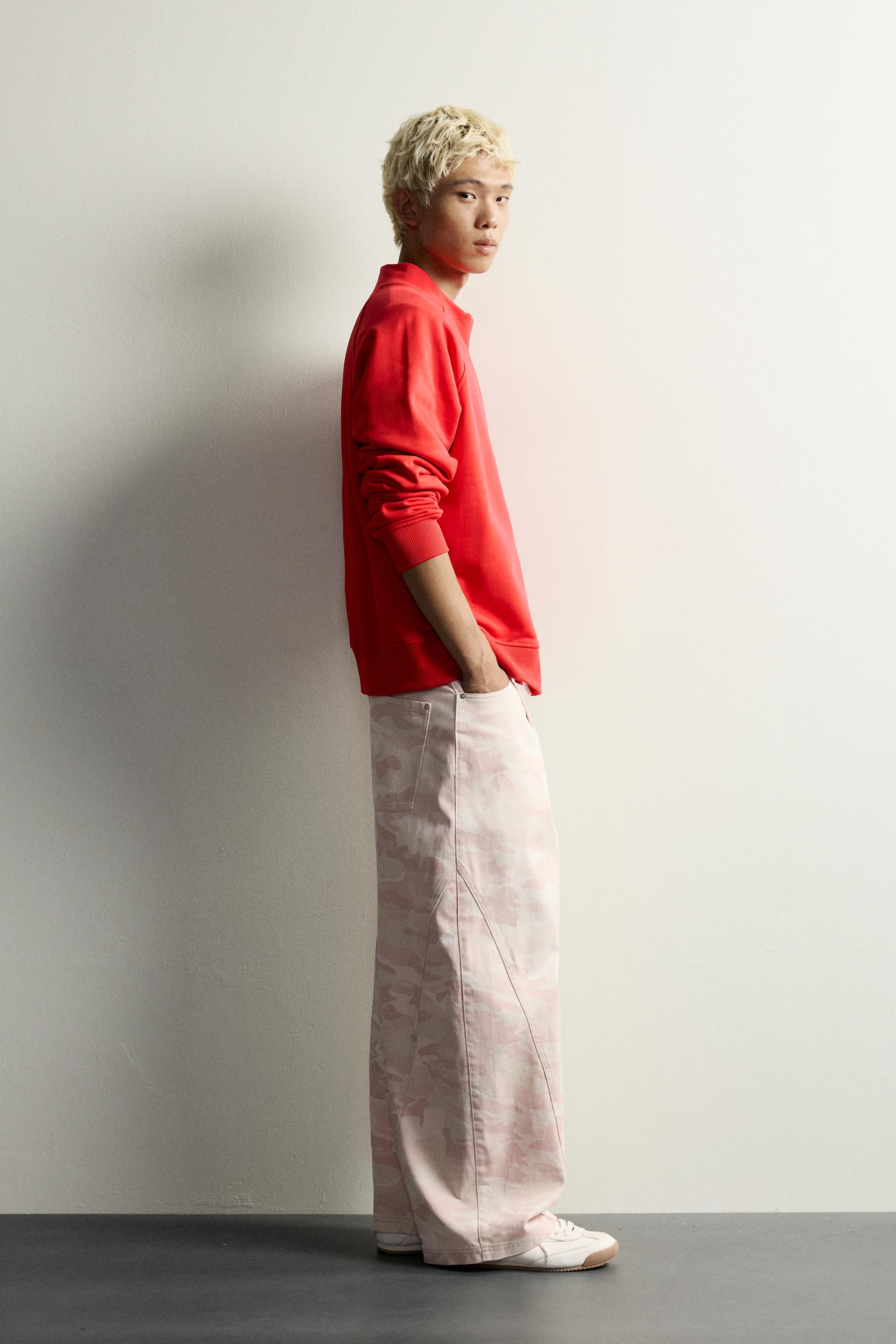 Мужские брюки Zara ABSTRACT PRINT BALLOON FIT PANTS — фото 4