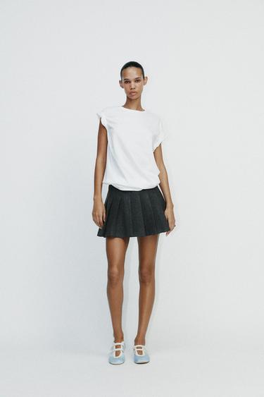 WOVEN MINI SKIRT - Grey marl by Zara - Image 0