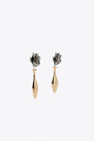MAXI BOUCLES D'OREILLES FLEURS COMBINÉES - Or / Argent de Zara - Image 3