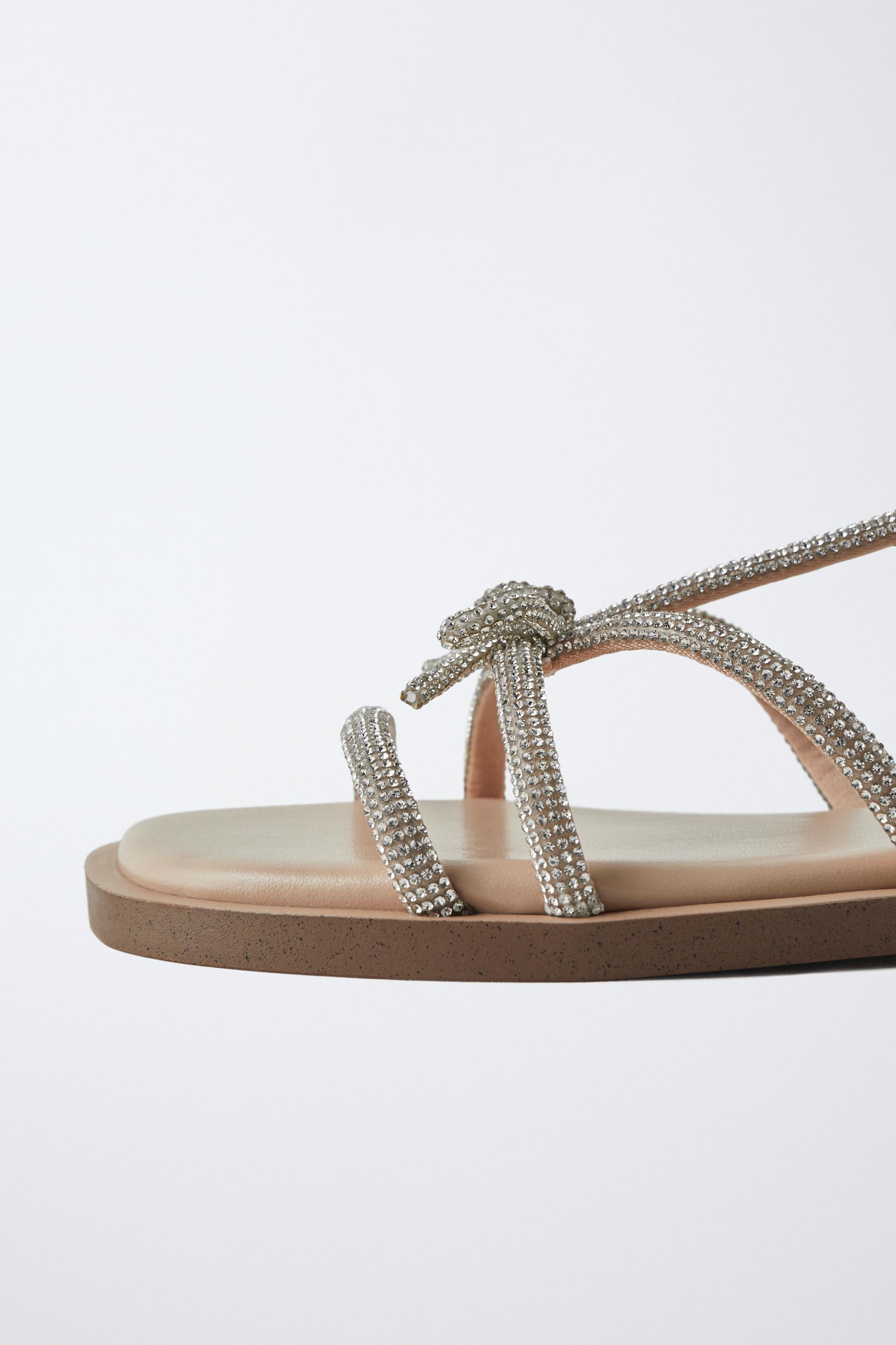 ZARA マキシラインストーンリボンサンダル 2321/510 ZARA】マキシラインストーンリボンサンダル 2321/510/098 (ZARA
